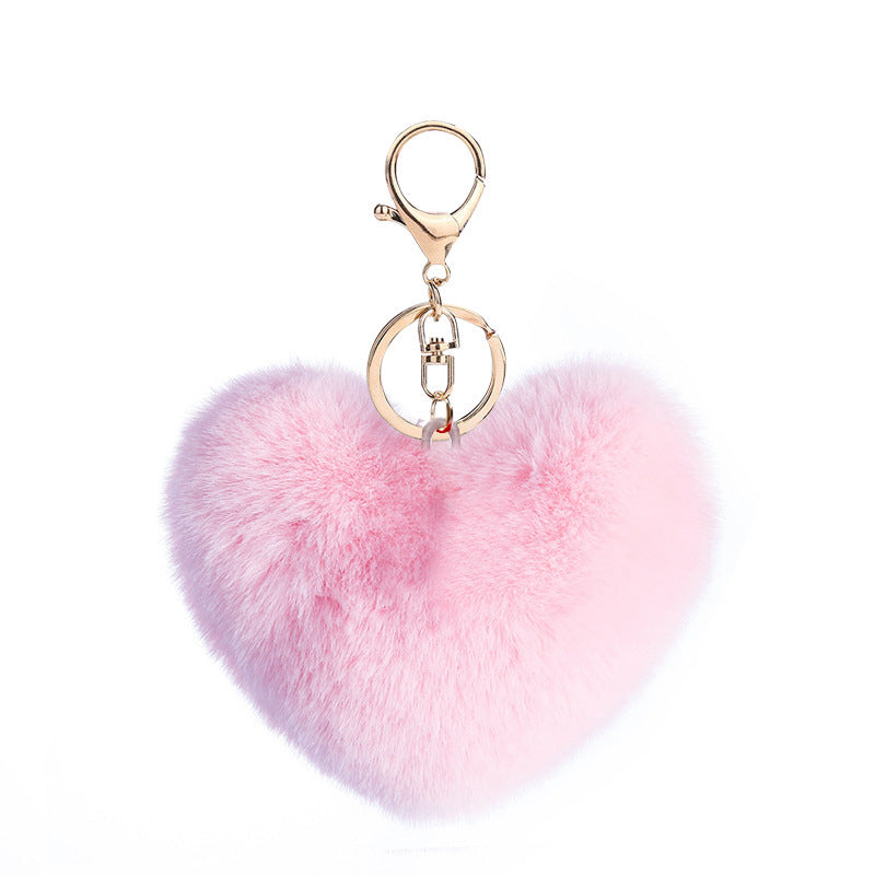 Wholesale Leopard Print Love Plush Ball Keychain